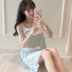 Phiên bản Hàn Quốc của dây đeo váy ngủ nữ mùa hè cotton mỏng phần cổ chữ V gợi cảm dễ thương ngọt ngào đầm ren Đêm đầm