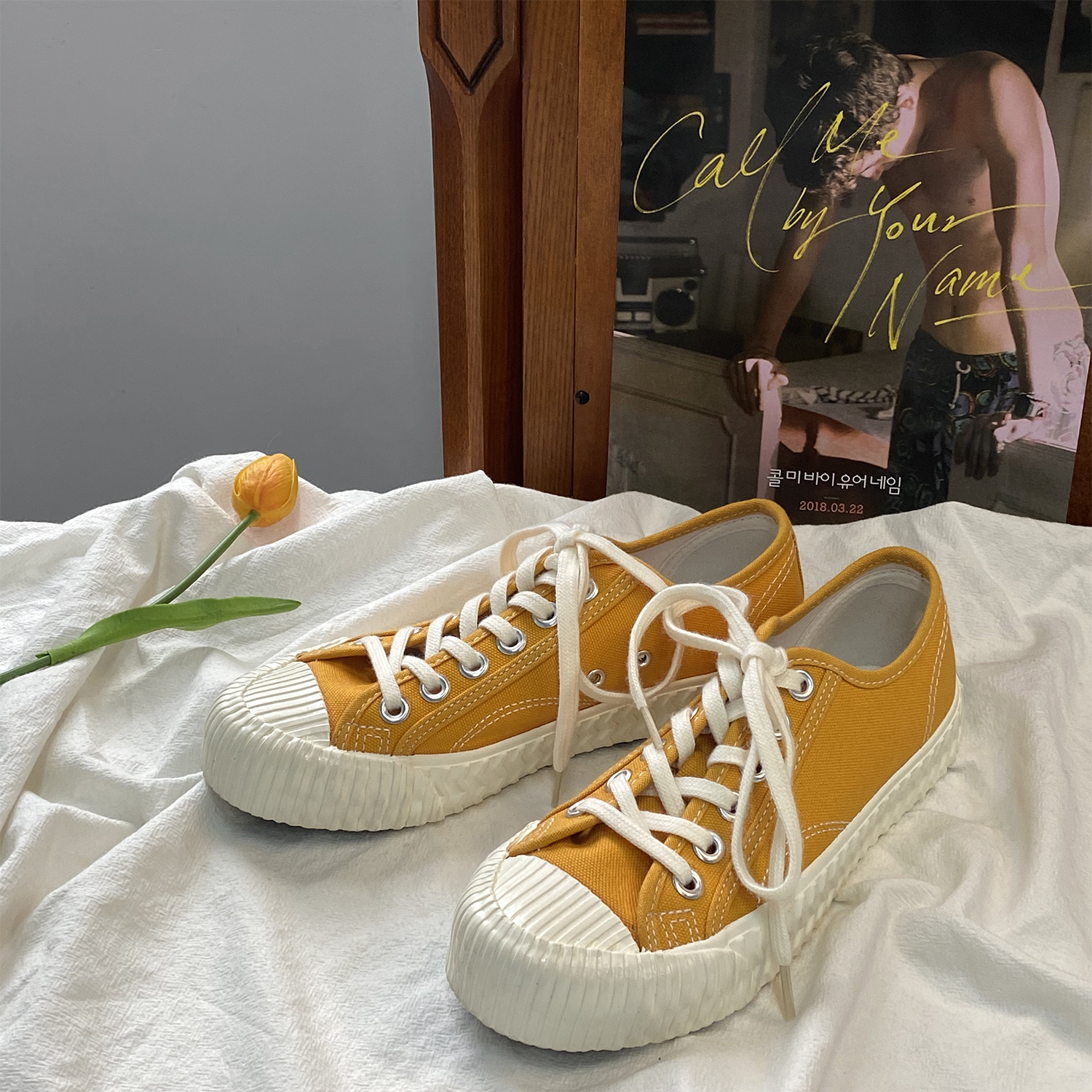 YellowBiscuit shoes female 2021 new pattern canvas shoe female ulzzang Versatile shoes female ins tide Minority Low Gang Women's Shoes
