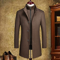 Mùa đông mới trung niên nam áo khoác len dày có thể được tách ra áo khoác len áo khoác cha áo parka nam