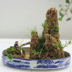 Thấm đá trên đá nước non bộ cảnh quan núi đá đá thu nhỏ bonsai đá tự nhiên đồ trang trí nhà phố phong cảnh vi Trang trí nội thất