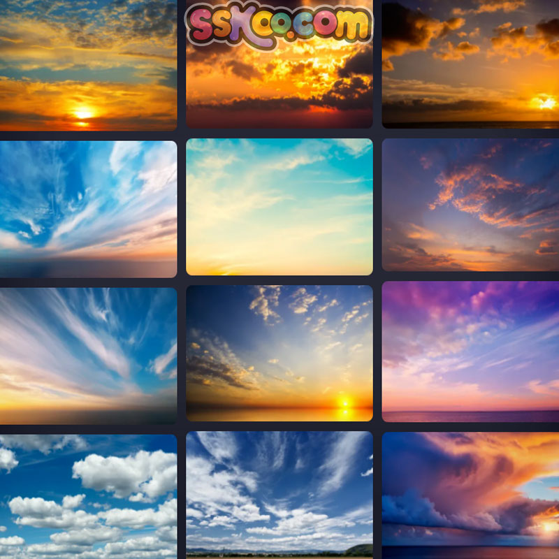 落日晚霞天空插图照片风景电脑壁纸高清4K摄影图片设计背景素材