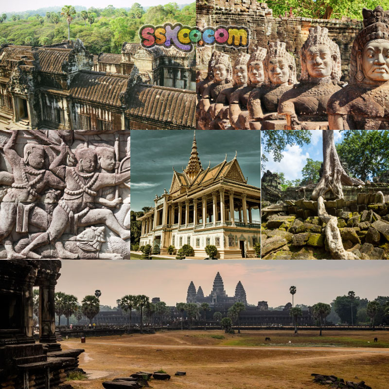 高清JPG素材柬埔寨风景建筑图片吴哥窟神寺庙金边大皇宫东南亚照