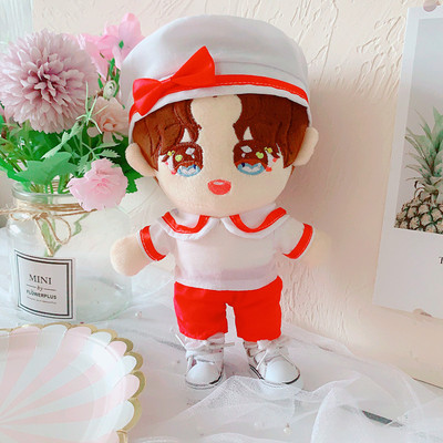 taobao agent Spot big red navy sailor clothes 20 cm set 20cm baby clothes love bean doll pants pants