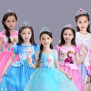 Frozen Princess Dress Girls Short Short Dress Cotton Summer Children Váy Summer Mới - Váy