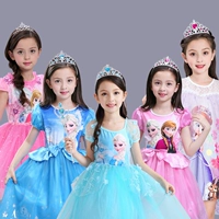 Frozen Princess Dress Girls Short Short Dress Cotton Summer Children Váy Summer Mới - Váy áo đầm trẻ em