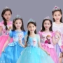 Frozen Princess Dress Girls Short Short Dress Cotton Summer Children Váy Summer Mới - Váy áo đầm trẻ em