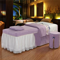 Vẻ đẹp trải giường bốn bộ cotton Châu Âu cao cấp vẻ đẹp salon bộ đồ giường vật lý trị liệu massage trải giường đặc biệt cung cấp đơn giản ga giường spa giá rẻ