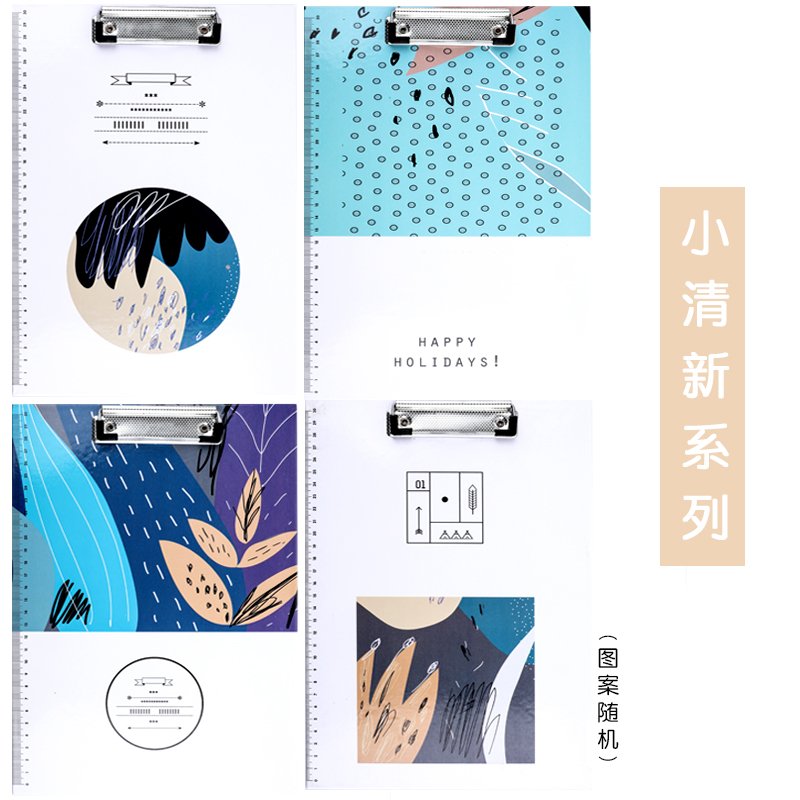 Small Fresh Random OneCartoon A4 like a breath of fresh air Plate clamp Paper wood Folder board Large  Clip Folder Office stationery