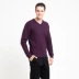 Áo len đơn nam đơn giản cho nam Áo len cashmere màu tím cổ chữ V dài tay áo len hoang dã - Áo len Cashmere Áo len Cashmere