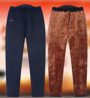 棉裤男冬季加绒加厚驼绒保暖裤女高腰大码宽松东北中老年人羊毛裤