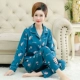 Bộ đồ ngủ phụ nữ mùa xuân và mùa thu cotton thuần khiết dài tay bà mẹ trung niên áo nịt bông mỏng áo nịt phục vụ ở nhà cho phụ nữ trung niên