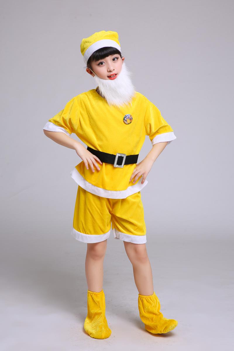 Light Yellowchildren stage pantomime Snow White And Seven Dwarfs clothing Magic mirror prince queen adult Performance clothes