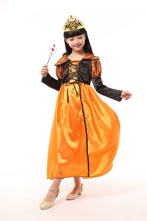 Vibrant Orangechildren stage pantomime Snow White And Seven Dwarfs clothing Magic mirror prince queen adult Performance clothes