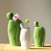 Hoa gốm gốm xương rồng bình hoa sáng tạo cây xanh nông thôn trang trí thủy canh nhỏ bình hoa gốm - Vase / Bồn hoa & Kệ