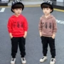 Quần áo bé trai mùa thu 2018 phiên bản Hàn Quốc mới của bộ đồ cotton bé trai phù hợp với khí gas trẻ em hai bộ thủy triều shop thời trang trẻ em cao cấp