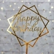 Золотой, квадратный, акриловый