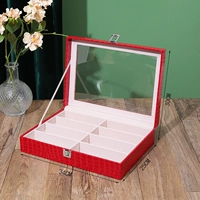 Красный, крокодиловый принт, 8 ячеек