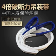 Xích nịt phẳng với 1 tấn 2 tấn 3 tấn 5 tấn 10 tấn cần cẩu nylon kéo dây kéo công cụ nâng dây trắng - Dụng cụ thủy lực / nâng