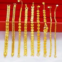 Vòng tay vàng cát nữ mô phỏng vàng mạ vàng 24k chuyển hạt vòng tay lâu không phai trang sức trang sức vòng trầm