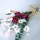 chau nhua Hoa hồng khô Hoa phong cách Bắc Âu trang trí nhà trang trí Bạch đàn hoa bất động sản trong mạng màu đỏ nhỏ món quà tươi bó hoa giỏ sắt treo chậu hoa ban công
