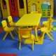 Желтый настоящий стол (утолщенные шесть лучей)