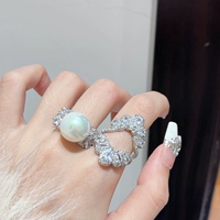 Оригинальное дизайнерское кольцо из жемчуга, тренд сезона, двойное ношение, на указательный палец