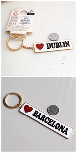 海外取寄せ品 I love Dublin I love Barcelona キーホルダー