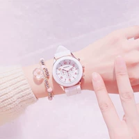 Милые брендовые часы, в корейском стиле, простой и элегантный дизайн, для средней школы