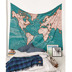 Fan Wei Bắc Âu Blue Ocean Bản Đồ Tấm Thảm Nền Tường Nghệ Thuật Trang Trí Treo Rèm Cửa Rèm Cửa Khăn Trải Bàn Bãi Biển Khăn Tapestry