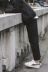 Quần đen nam Hàn Quốc phiên bản quần âu nam xu hướng quần ống rộng bf trai chín quần dài quần Hồng Kông - Quần Quần