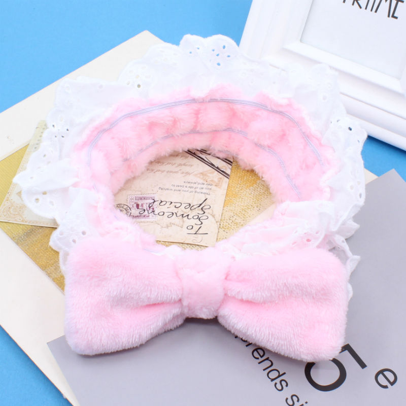 [Lace] Pinkthe republic of korea wash one 's face Hair band lovely Simplicity Internet celebrity Place a mask on the face Headband hair hoop female Hair bundle Headwear Headband Gargle Make up