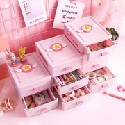 Cửa hàng mỹ phẩm máy tính để bàn trang điểm màu hồng sản phẩm phòng khách lưu trữ hộp công cụ trang trí phòng ngủ nhỏ tinh tế phong cách Nhật Bản bột - Trang chủ