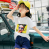 Cô gái mùa hè ngắn tay in bông t- shirt trong cậu bé lớn 2018 Hàn Quốc phiên bản mới của thủy triều mùa hè ăn mặc hoang dã 6-7-9 tuổi Áo thun