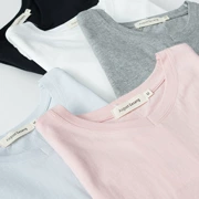 Mùa xuân và mùa hè có thể mặc bông ngắn tay cổ chữ V đồ ngủ nữ nam T-Shirt vài bông lỏng lẻo không-in ấn gió dịch vụ nhà