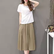 Váy cotton và vải lanh 2019 mới phổ biến mùa hè của phụ nữ vải lanh thủy triều 30-40 phù hợp với váy hai dây giản dị - váy đầm