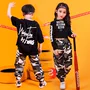 Bộ đồ khiêu vũ đường phố ngụy trang cho trẻ em gái biểu diễn nhạc jazz thực hành quần áo trẻ em hiphop - Trang phục áo kiểu cho be gái