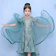 Trẻ em váy cưới công chúa váy hoa cô gái piano guzheng trang phục cô gái chủ nhà sàn catwalk buổi tối