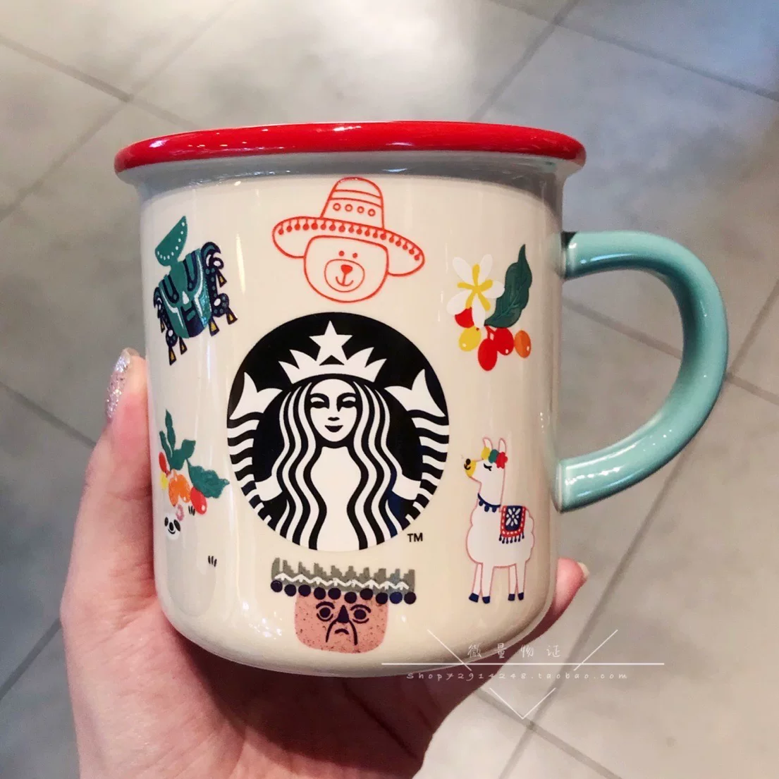 Starbucks, летний кофе лама, стекло со стеклом, 2020, с маленькими медведями
