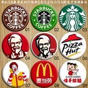 Starbucks KFC McDonald Pizza Ajisen Ramen Tide huy hiệu thương hiệu trâm có thể được tùy chỉnh để làm cho một hình ảnh - Trâm cài
