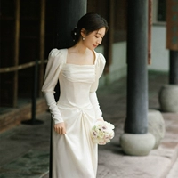 Белое свадебное платье, вечернее платье для невесты, корсет, длинный рукав, кружевное платье, крой «рыбий хвост»