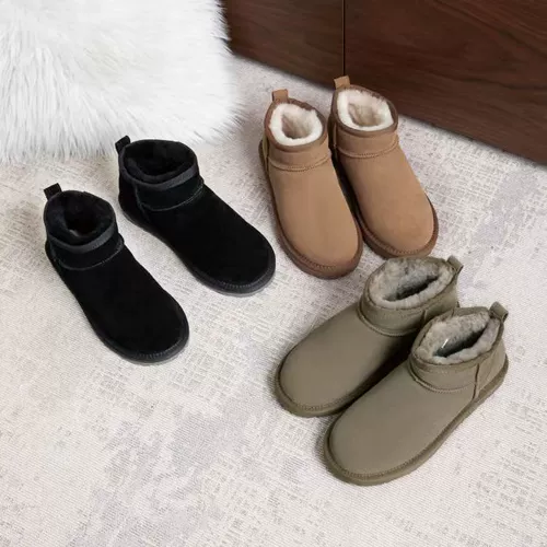 Австралийские мужчины и женщины эверау и женщины Zhou Dongyu Mini Ultra -Short Wool Snow Boot Anti -Slip Rubber Power EA3125