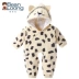 Đậu thận Trẻ sơ sinh Mùa thu và Mùa đông Nam giới Cotton mỏng Quần áo nữ One Piece Quần áo bé leo núi Phim hoạt hình bé trùm đầu đi chơi - Áo liền quần Áo liền quần