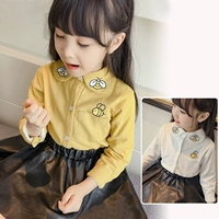 Quần áo trẻ em 2018 thu đông mới phiên bản Hàn Quốc của nữ kho báu áo dài tay bé gái cộng với áo sơ mi nhung nhỏ tươi trẻ em quần áo trẻ em hàn quốc