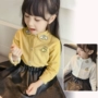 Quần áo trẻ em 2018 thu đông mới phiên bản Hàn Quốc của nữ kho báu áo dài tay bé gái cộng với áo sơ mi nhung nhỏ tươi trẻ em quần áo trẻ em hàn quốc