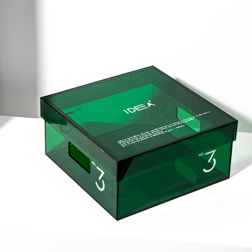 Small GreenIns wind Acrylic Storage Box dustproof desktop Finishing box magazine storage box ornaments Cosmetics storage tray