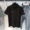 Mùa hè 2019 nam mới áo thun cotton ngắn tay màu đen thêu ve áo POLO B1DB92124 - Polo