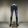 Mùa thu đông quần jean mới lỗ nam Quần bó chân xu hướng thời trang quần nam cá tính - Quần jean quần jean nam cao cấp