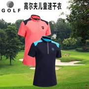 Quần áo golf trẻ em mặc cho bé trai và bé gái Áo phông ngắn tay cổ áo trẻ em cổ áo thể thao thoáng khí POLO - Thể thao sau