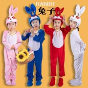 Mới thỏ nhỏ nam và nữ mẫu giáo lớn trẻ em động vật trang phục thỏ khiêu vũ trang phục sân khấu kịch trang phục