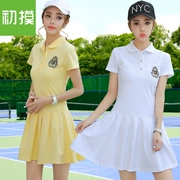 Thể thao và giải trí váy nữ mùa hè cao đẳng gió váy tennis váy thể thao váy POLO cotton tennis dress